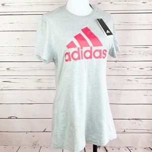 Adidas | NWT L/G Three Bar Cotton Grey T-shirt
